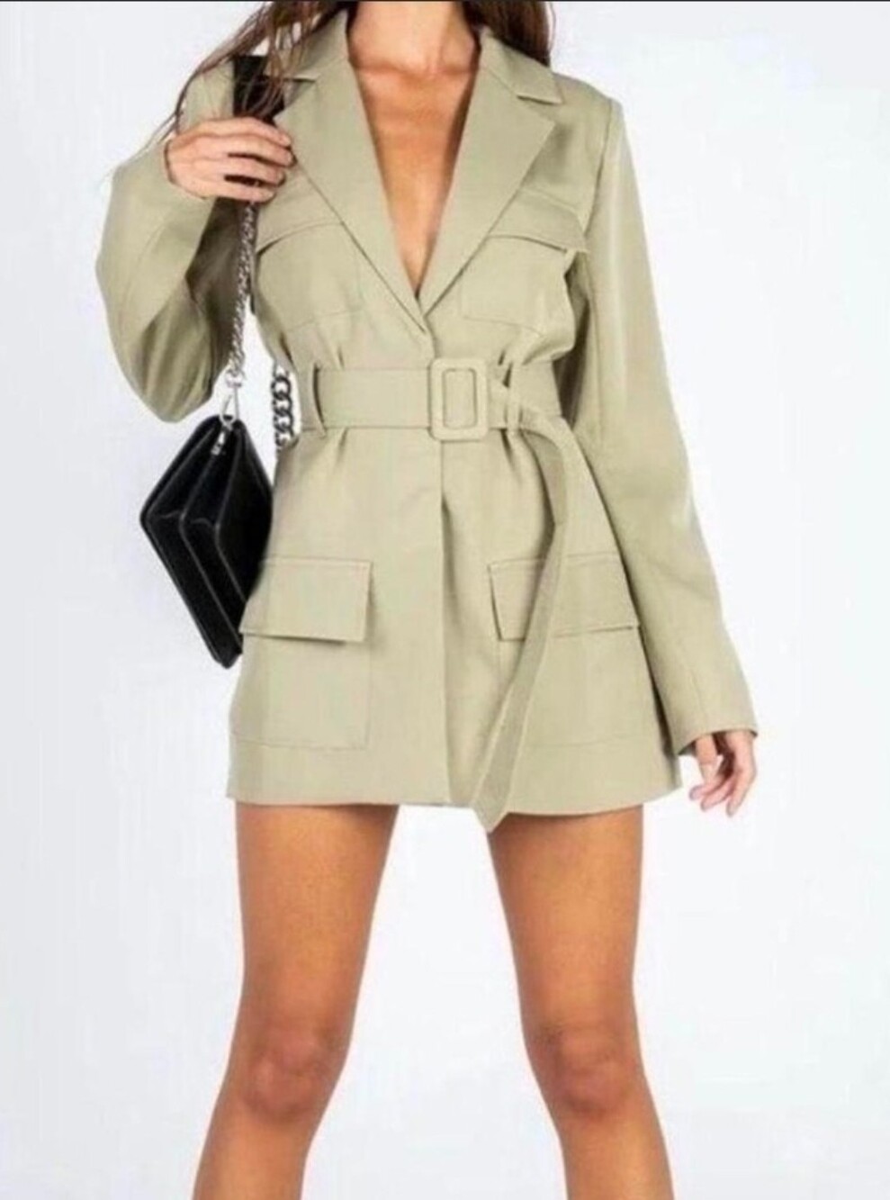 Lioness Women's Belted Blazer Dress In Olive